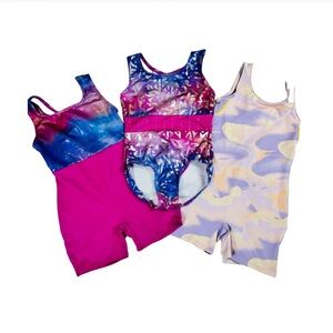 Cat & Jack Bundle/Lot of 3 Girls Gymnastics Dance Cheer Leotards SZ SM 6/7 EUC